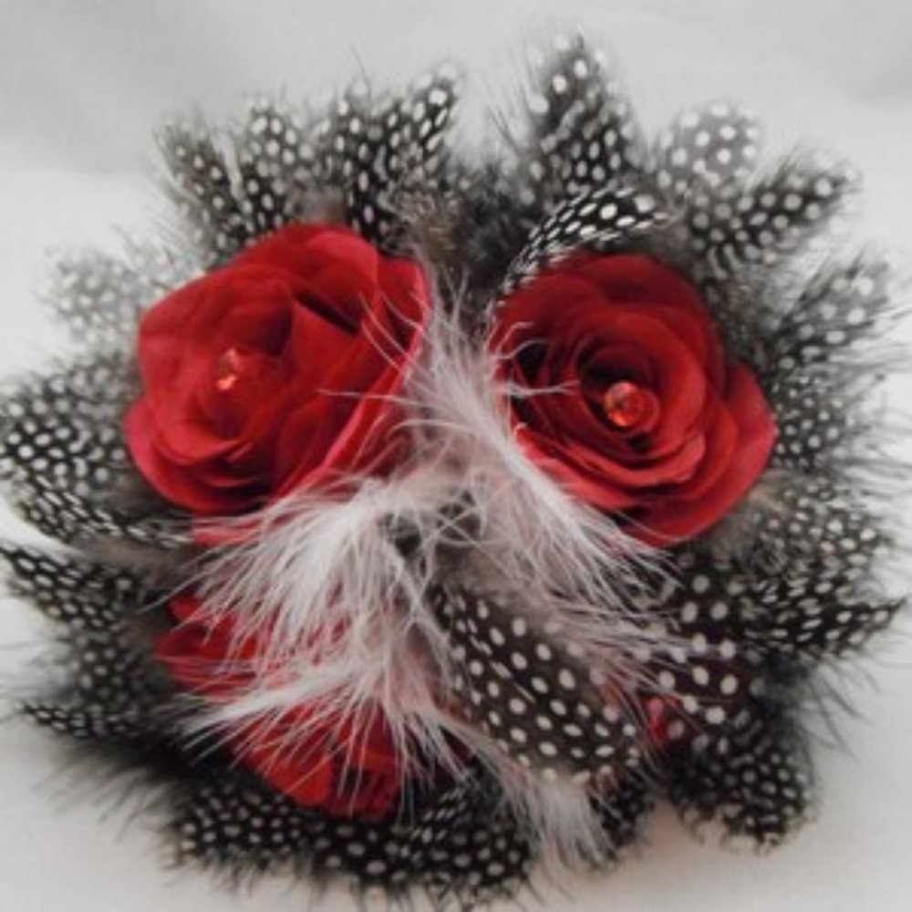 💐 Custom Made Bridal Bouquet for Mickey & Minnie Themed Wedding or Red/Black 💐